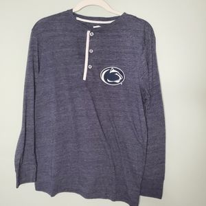 Penn State Nittany Lions Women's Men's Blue Henley Long Sleeve T-Shirt - Medium